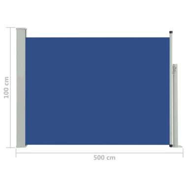   Wysuwana markiza boczna na taras, 100 x 500 cm, niebieska