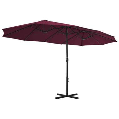   Parasol ogrodowy na słupku aluminiowym, 460 x 270 cm, bordowy