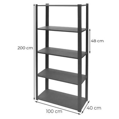 Regał magazynowy ,warsztatowy  z blacy ocynkowanej RAL 7016 antracyt 200x100x40