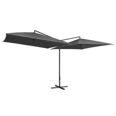   Podwójny parasol na stalowym słupku, 250 x 250 cm, antracytowy