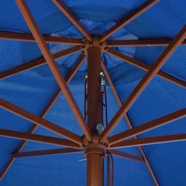   Parasol ogrodowy na drewnianym słupku, 350 cm, niebieski