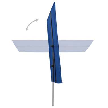   Parasol ogrodowy na słupku aluminiowym, 2x1,5 m, błękit lazur