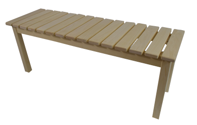 Ławka bez oparcia z drewna osikowego duża do sauny 1160 x 450 x 360 mm