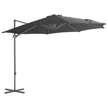   Parasol wiszący ze stalowym słupkiem, 300 cm, antracytowy