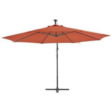   Wiszący parasol ze słupkiem aluminiowym, 350 cm, terakotowy