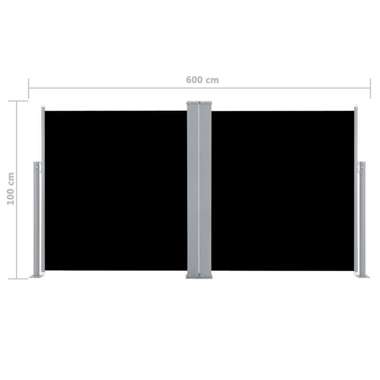   Zwijana markiza boczna, czarna, 100 x 600 cm