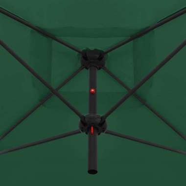  Podwójny parasol na stalowym słupku, 250 x 250 cm, zielony
