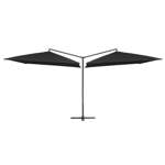   Podwójny parasol na stalowym słupku, 250 x 250 cm, czarny