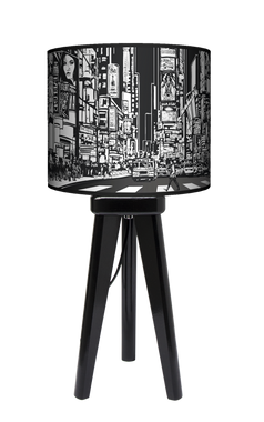Lampa stołowa - trójnóg drewniana mała - Nowy Jork