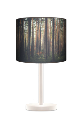 Lampa stołowa - nocna drewniana duża - Las