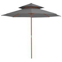 Parasol ogrodowy z podwójnym daszkiem, 270 cm, antracytowy
