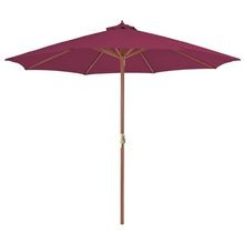 Parasol ogrodowy na drewnianym słupku, 300 cm, bordowy
