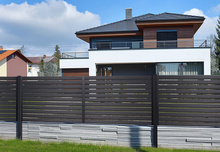 Przęsło ogrodzeniowe poziome 200x120 czarne RAL 9005 poziome