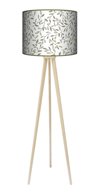 Lampa podłogowa - trójnóg drewniana duża - Gałązka