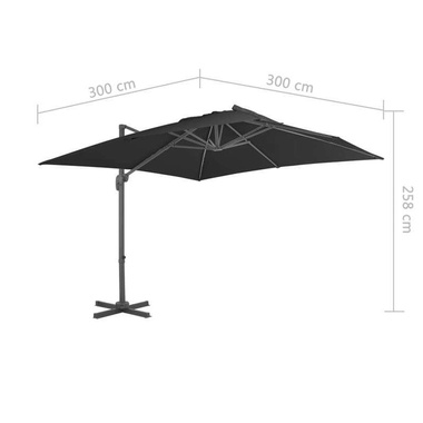   Parasol wiszący z aluminiowym słupkiem, 300x300 cm, antracytowy