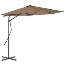 Parasol ogrodowy na słupku stalowym, 300 cm, kolor taupe