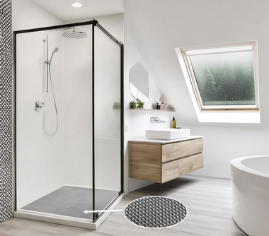  Mata do bagażnika samochodu, łazienki o szerokości 90 cm szary