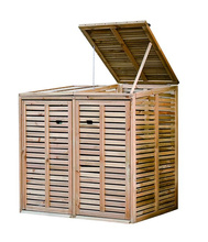 Drewniana osłona na kosze na śmieci 3×240L 217×86×132 cm, zielona