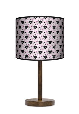 Lampa stołowa - drewniana duża - Black Cat
