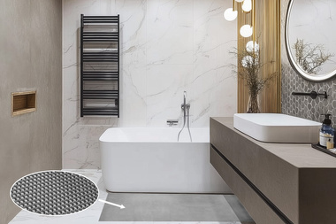  Mata do bagażnika samochodu, łazienki o szerokości 90 cm szary