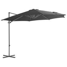Parasol wiszący ze stalowym słupkiem, 300 cm, antracytowy