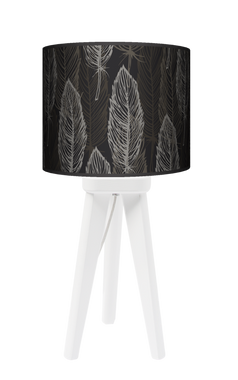 Lampa stołowa - trójnóg drewniana mała - Delicate dark