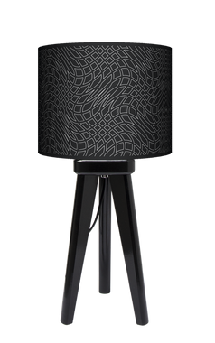 Lampa stołowa - trójnóg drewniana mała - Wawe