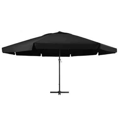   Parasol ogrodowy na aluminiowym słupku, 500 cm, czarny