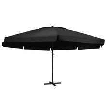 Parasol ogrodowy na aluminiowym słupku, 500 cm, czarny