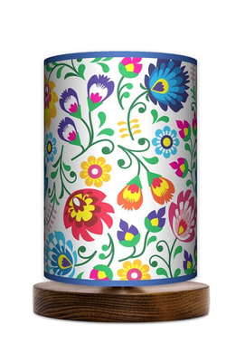 Lampa stołowa - nocna drewniana mała - Folk