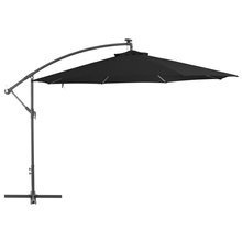 Parasol wiszący z aluminiowym słupkiem, 350 cm, czarny