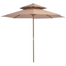 Parasol ogrodowy z podwójnym daszkiem, 270 cm, taupe