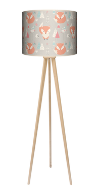 Lampa podłogowa - trójnóg drewniana duża - Liski