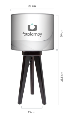 Lampa stołowa - trójnóg drewniana mała - Mozaika black