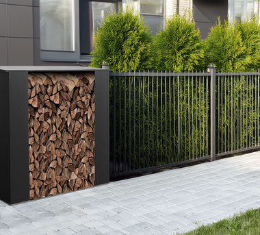 Wiata na drewno ,drewutnia czarna 167x150x75 do montażu