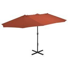 Parasol ogrodowy na słupku aluminiowym, 460 x 270 cm, terakota