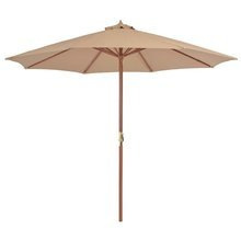 Parasol ogrodowy na drewnianym słupku, 300 cm, taupe