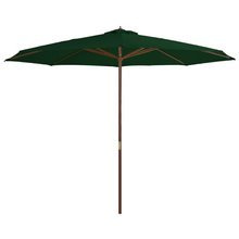 Parasol ogrodowy na drewnianym słupku, 350 cm, zielony