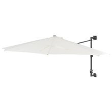 Parasol ścienny na metalowym słupku, 300 cm, piaskowy