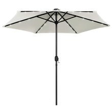 Parasol ogrodowy z LED i aluminiowym słupkiem, 270 cm, piaskowy