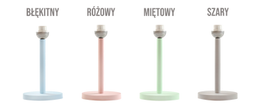 Lampa stołowa - drewniana duża - Pastelowy zygzak