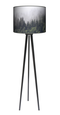 Lampa podłogowa - trójnóg drewniana duża - Mgła