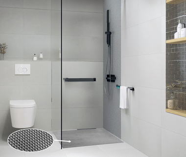  Mata do bagażnika samochodu, łazienki o szerokości 90 cm szary