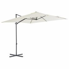 Parasol wiszący ze stalowym słupkiem, 250 x 250 cm, piaskowy