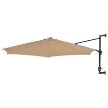 Parasol ścienny na metalowym słupku, 300 cm, kolor taupe