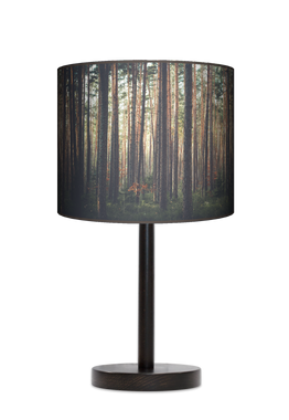 Lampa stołowa - nocna drewniana duża - Las