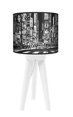 Lampa stołowa - trójnóg drewniana mała - Nowy Jork