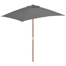 Parasol ogrodowy na drewnianym słupku, 150 x 200 cm, antracyt