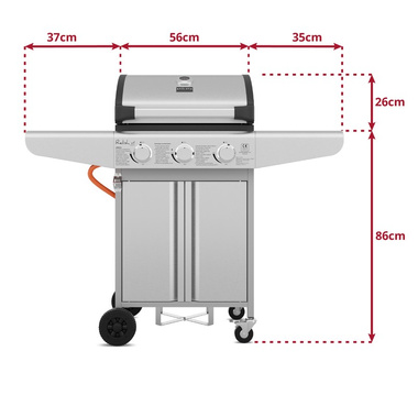 Grill gazowy 9,6W V1 SILVER