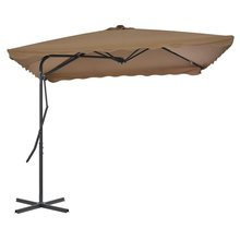 Parasol ogrodowy na słupku stalowym, 250 x 250 cm, kolor taupe